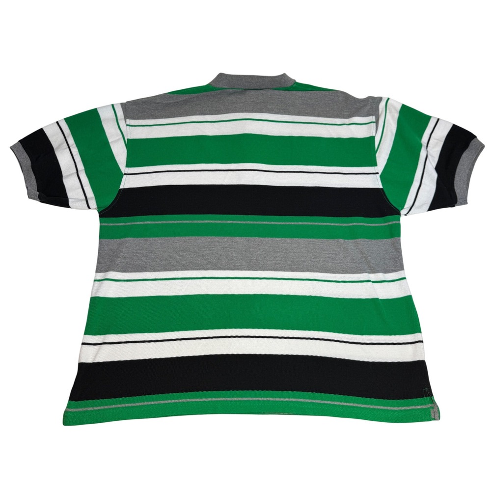 Lacoste Men's Striped Polo Shirt Green White Black Gray Classic Fit Size 11/XXL - Picture 3 of 7